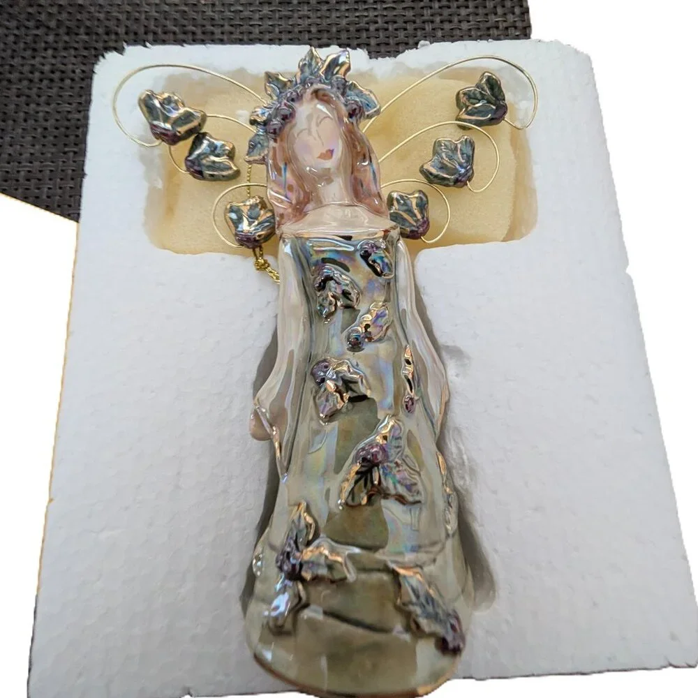 Blue Sky Clayworks Holly Berry Angel Bell